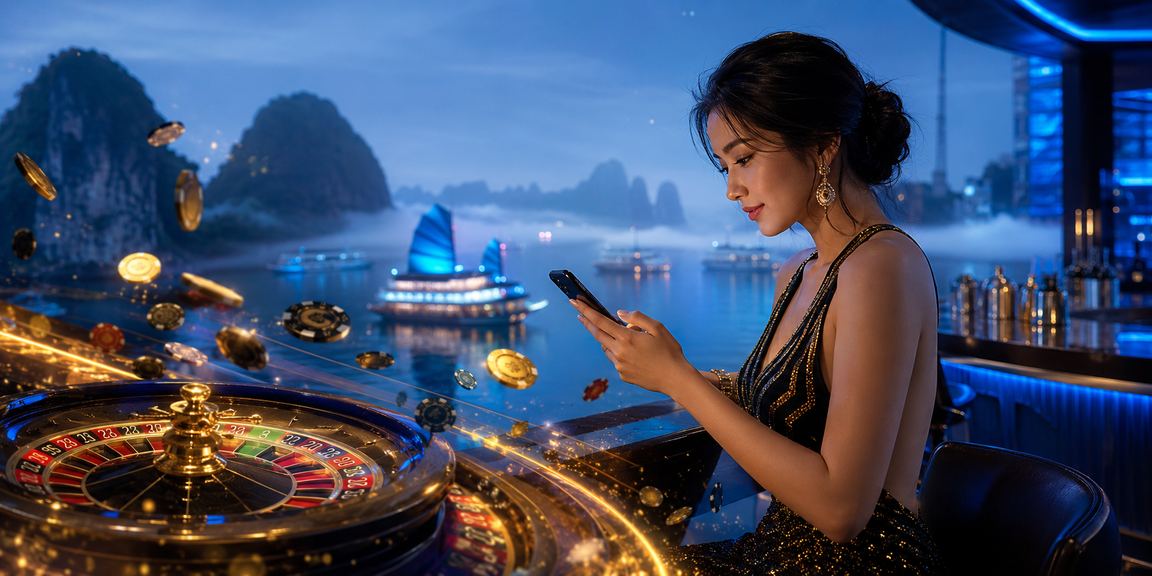 Người chơi trải nghiệm roulette trực tuyến tại vịnh Hạ Long